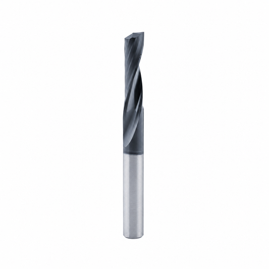 Solid Carbide O Flute Upcut- 1 Flute Hard Plastic Diamond Like Coated