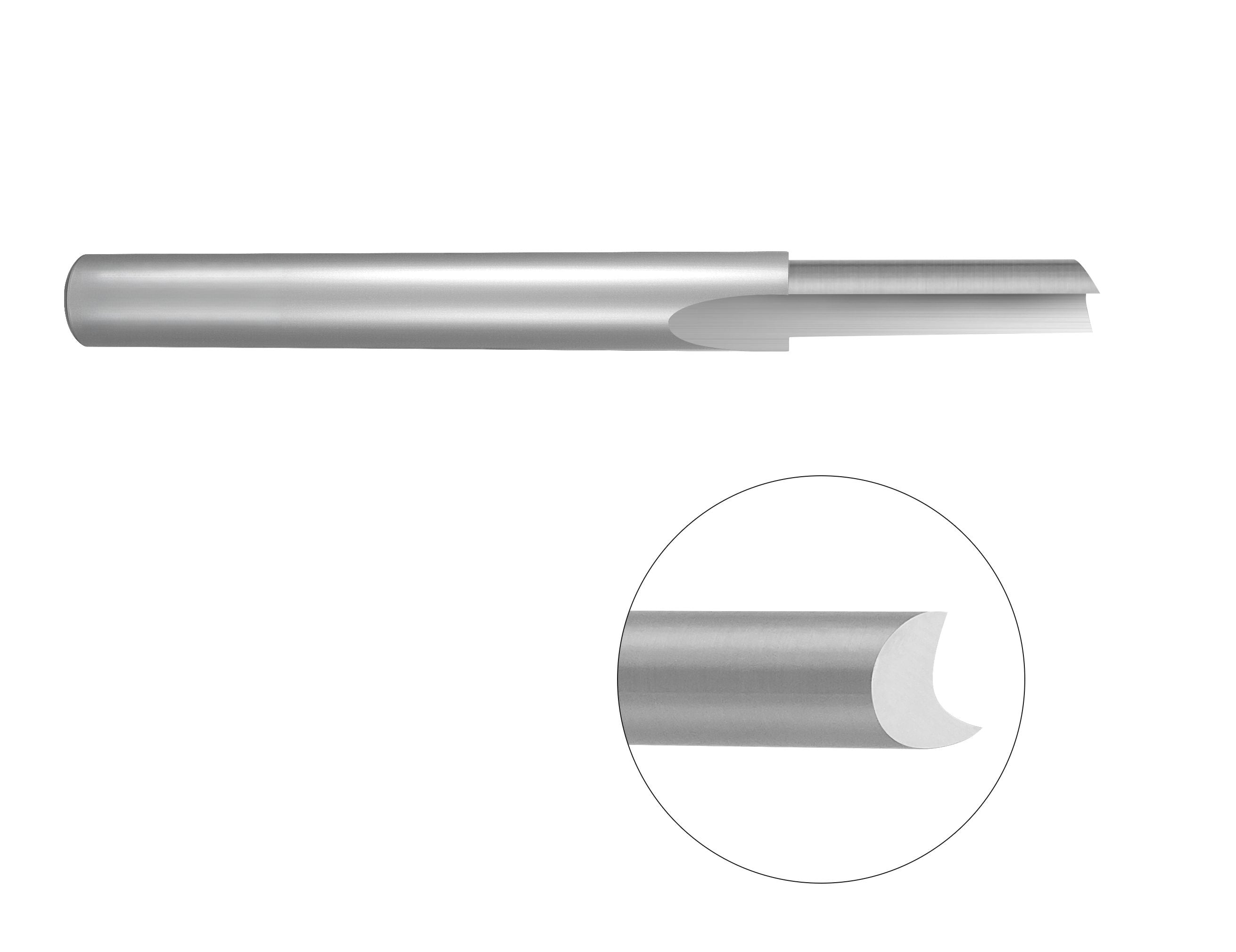 Solid Carbide O Flute Straight Bits-1 Flute (Polished)